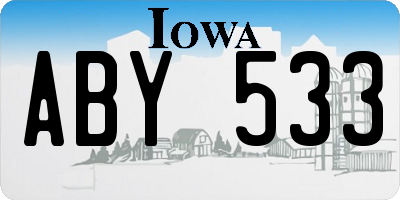 IA license plate ABY533
