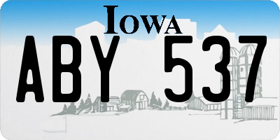 IA license plate ABY537