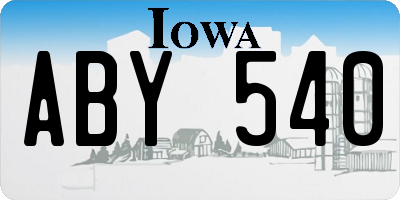 IA license plate ABY540