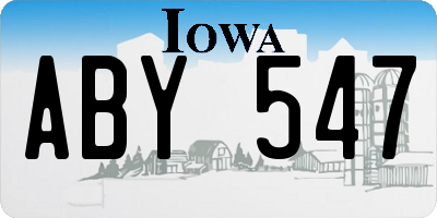 IA license plate ABY547