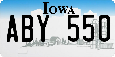 IA license plate ABY550