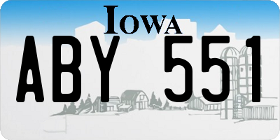 IA license plate ABY551