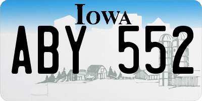 IA license plate ABY552