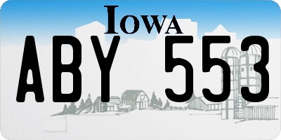 IA license plate ABY553