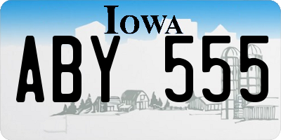 IA license plate ABY555