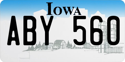 IA license plate ABY560