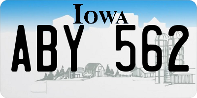 IA license plate ABY562