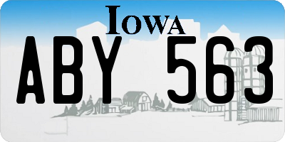 IA license plate ABY563