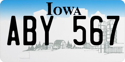 IA license plate ABY567