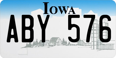 IA license plate ABY576