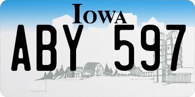 IA license plate ABY597