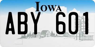 IA license plate ABY601