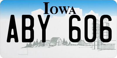IA license plate ABY606