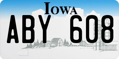 IA license plate ABY608
