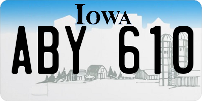 IA license plate ABY610