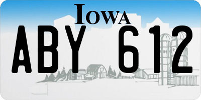 IA license plate ABY612