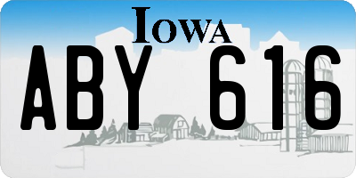 IA license plate ABY616