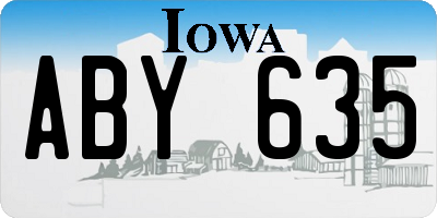 IA license plate ABY635