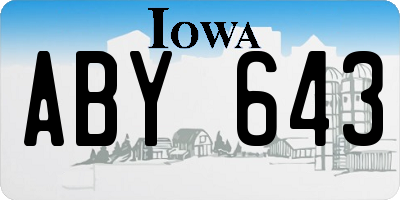 IA license plate ABY643