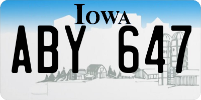 IA license plate ABY647