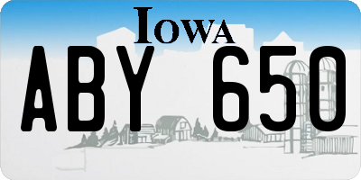IA license plate ABY650