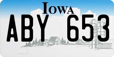IA license plate ABY653