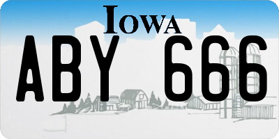 IA license plate ABY666