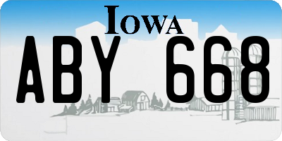 IA license plate ABY668