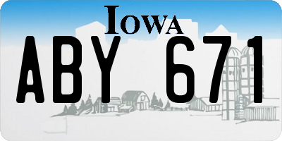 IA license plate ABY671