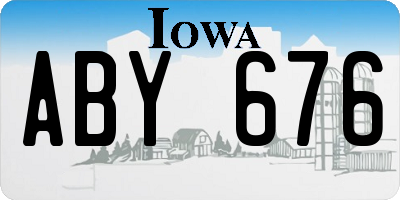 IA license plate ABY676