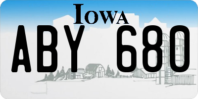 IA license plate ABY680