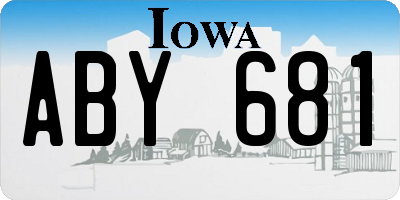 IA license plate ABY681