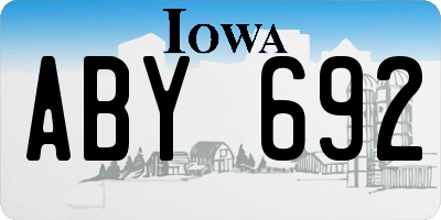 IA license plate ABY692