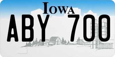IA license plate ABY700