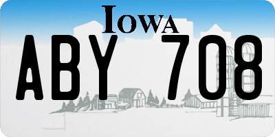 IA license plate ABY708