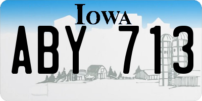 IA license plate ABY713