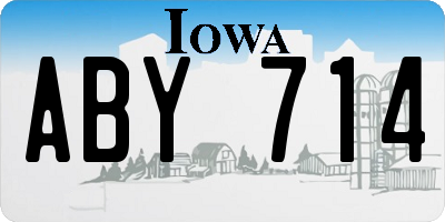 IA license plate ABY714