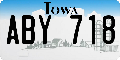 IA license plate ABY718