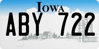 IA license plate ABY722