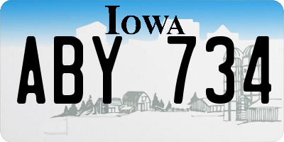 IA license plate ABY734
