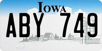 IA license plate ABY749