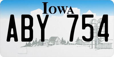 IA license plate ABY754