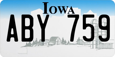 IA license plate ABY759