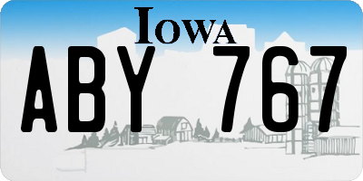 IA license plate ABY767