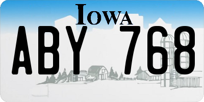 IA license plate ABY768