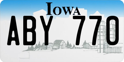 IA license plate ABY770