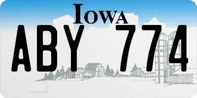 IA license plate ABY774
