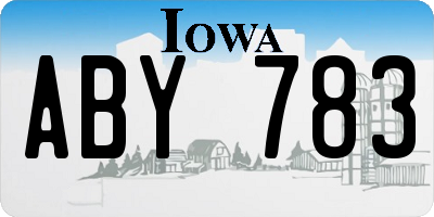 IA license plate ABY783