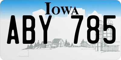 IA license plate ABY785