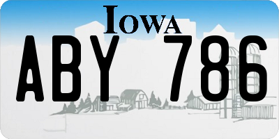 IA license plate ABY786